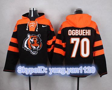 Nike Bengals #70 Cedric Ogbuehi Black Player Pullover NFL Hoodie