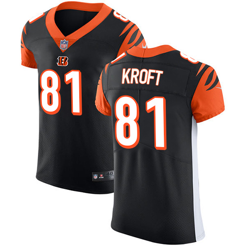 Nike Bengals #81 Tyler Kroft Black Team Color Men's Stitched NFL Vapor Untouchable Elite Jersey Nike Bengals #81 Tyler Kroft Black Team Color Men's Stitched NFL Vapor Untouchable Elite Jersey