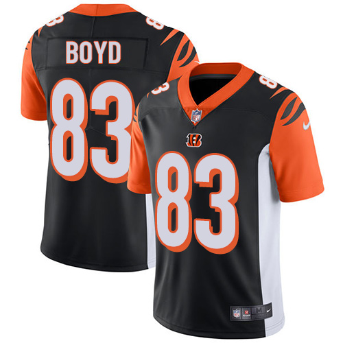 Nike Bengals #83 Tyler Boyd Black Team Color Men's Stitched NFL Vapor Untouchable Limited Jersey Nike Bengals #83 Tyler Boyd Black Team Color Men's Stitched NFL Vapor Untouchable Limited Jersey