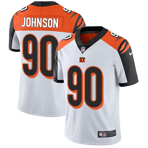 Nike Bengals #90 Michael Johnson White Men's Stitched NFL Vapor Untouchable Limited Jersey Nike Bengals #90 Michael Johnson White Men's Stitched NFL Vapor Untouchable Limited Jersey