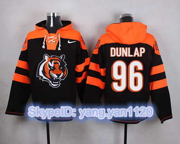 Nike Bengals #96 Carlos Dunlap Black Player Pullover NFL Hoodie