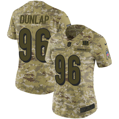 Nike Bengals #96 Carlos Dunlap Camo Women's Stitched NFL Limited 2018 Salute to Service Jersey Nike Bengals #96 Carlos Dunlap Camo Women's Stitched NFL Limited 2018 Salute to Service Jersey
