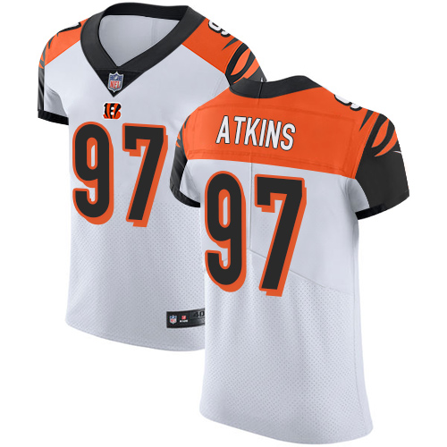 Nike Bengals #97 Geno Atkins White Men's Stitched NFL Vapor Untouchable Elite Jersey Nike Bengals #97 Geno Atkins White Men's Stitched NFL Vapor Untouchable Elite Jersey