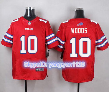 Nike Bills #10 Robert Woods Red Men's Stitched NFL Elite Rush Jersey