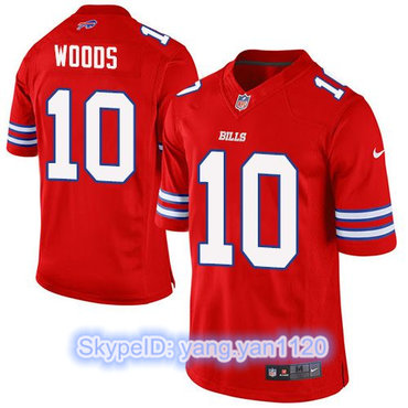 Nike Bills #10 Robert Woods Red Men's Stitched NFL Elite Rush Jersey