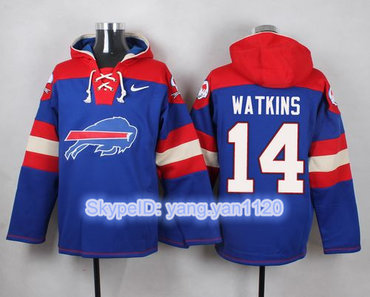 Nike Bills #14 Sammy Watkins Royal Blue Player Pullover NFL Hoodie Nike Bills #14 Sammy Watkins Royal Blue Player Pullover NFL Hoodie