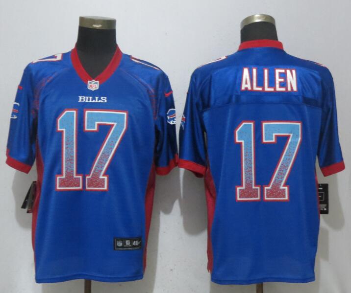Nike Bills #17 Josh Allen Blue Drift Fashion Elite Jersey