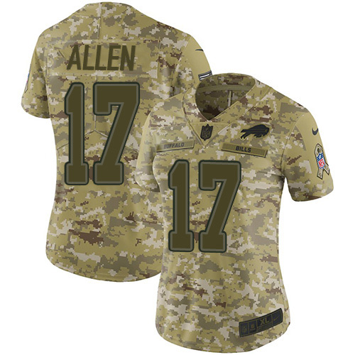 Nike Bills #17 Josh Allen Camo Women's Stitched NFL Limited 2018 Salute to Service Jersey Nike Bills #17 Josh Allen Camo Women's Stitched NFL Limited 2018 Salute to Service Jersey