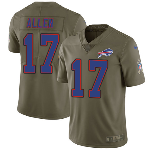 Nike Bills #17 Josh Allen Olive Youth Stitched NFL Limited 2017 Salute to Service Jersey Nike Bills #17 Josh Allen Olive Youth Stitched NFL Limited 2017 Salute to Service Jersey