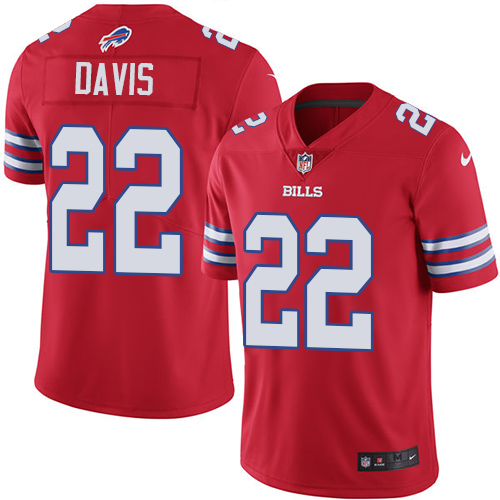 Nike Bills #22 Vontae Davis Red Men's Stitched NFL Limited Rush Jersey Nike Bills #22 Vontae Davis Red Men's Stitched NFL Limited Rush Jersey
