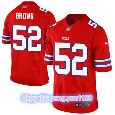 Nike Bills #52 Preston Brown Red Men's Stitched NFL Elite Rush Jersey