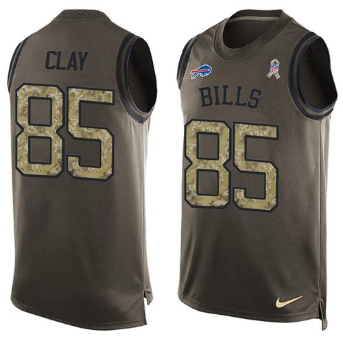 Nike Bills #85 Charles Clay Green Men's Stitched NFL Limited Salute To Service Tank Top Jersey Nike Bills #85 Charles Clay Green Men's Stitched NFL Limited Salute To Service Tank Top Jersey