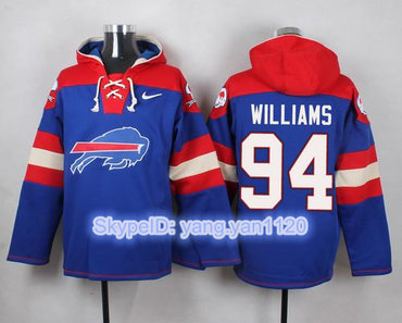 Nike Bills #94 Mario Williams Royal Blue Player Pullover NFL Hoodie Nike Bills #94 Mario Williams Royal Blue Player Pullover NFL Hoodie