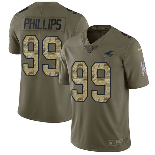 Nike Bills #99 Harrison Phillips Olive Camo Men's Stitched NFL Limited 2017 Salute To Service Jersey