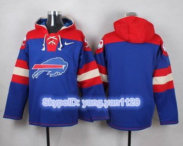Nike Bills Blank Royal Blue Player Pullover NFL Hoodie