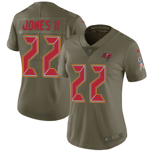 Nike Buccaneers #22 Ronald Jones II Olive Women's Stitched NFL Limited 2017 Salute to Service Jersey Nike Buccaneers #22 Ronald Jones II Olive Women's Stitched NFL Limited 2017 Salute to Service Jersey