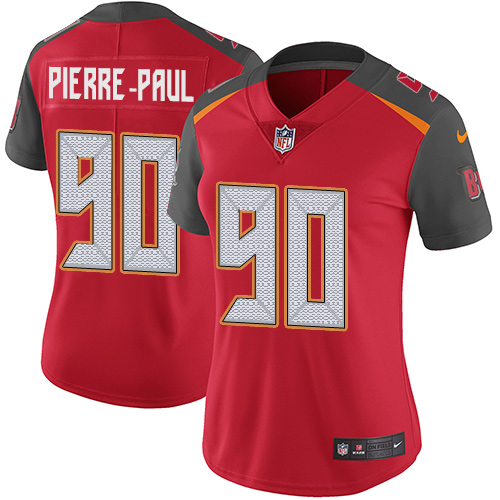 Nike Buccaneers #90 Jason Pierre-Paul Red Team Color Women's Stitched NFL Vapor Untouchable Limited Jersey Nike Buccaneers #90 Jason Pierre-Paul Red Team Color Women's Stitched NFL Vapor Untouchable Limited Jersey