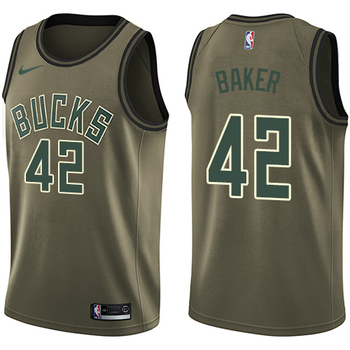 Nike Bucks #42 Vin Baker Green Salute to Service NBA Swingman Jersey Nike Bucks #42 Vin Baker Green Salute to Service NBA Swingman Jersey