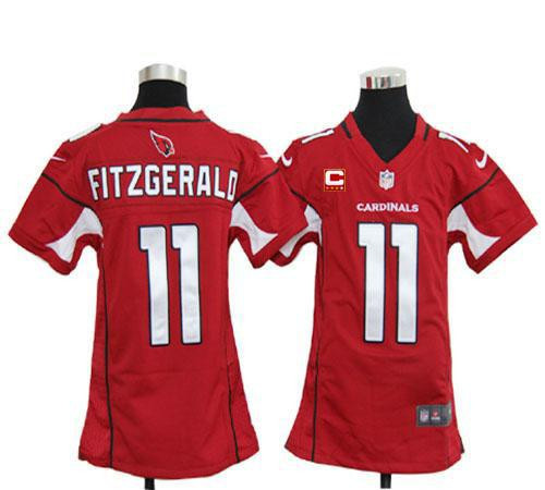 Nike Cardinals #11 Larry Fitzgerald Red Team Color With C Patch Youth Stitched NFL Elite Jersey Nike Cardinals #11 Larry Fitzgerald Red Team Color With C Patch Youth Stitched NFL Elite Jersey