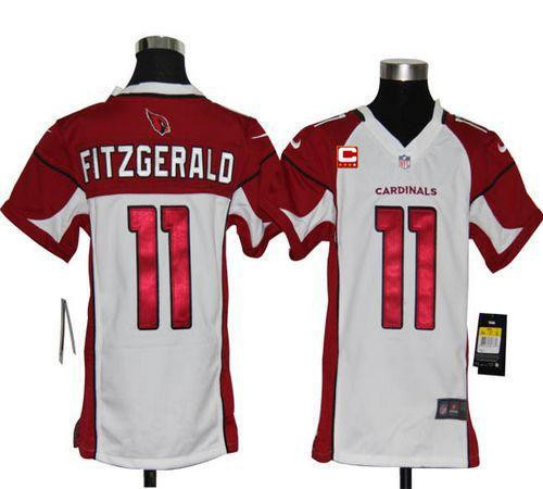 Nike Cardinals #11 Larry Fitzgerald White With C Patch Youth Stitched NFL Elite Jersey Nike Cardinals #11 Larry Fitzgerald White With C Patch Youth Stitched NFL Elite Jersey