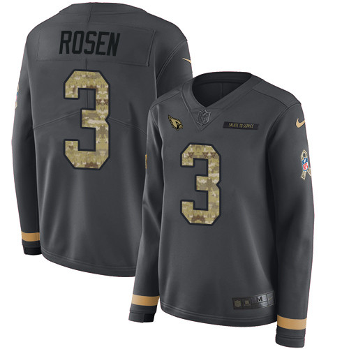 Nike Cardinals #3 Josh Rosen Anthracite Salute to Service