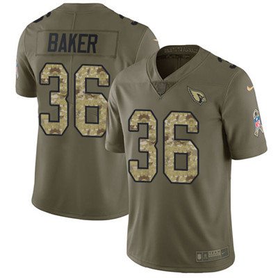 Nike Cardinals #36 Budda Baker Olive Camo Youth Stitched NFL Limited 2017 Salute to Service Jersey