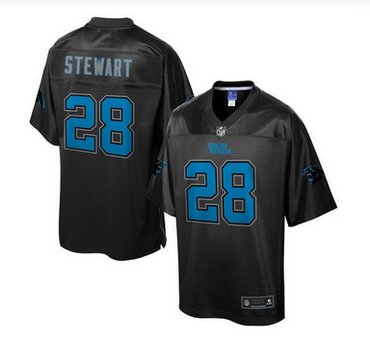 Nike Carolina Panthers #28 Jonathan Stewart Black Men's NFL Pro Line Black Reverse Fashion Game Jersey