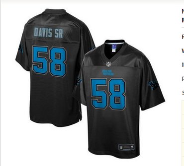 Nike Carolina Panthers #58 Thomas Davis Sr Black Men's NFL Pro Line Black Reverse Fashion Game Jersey