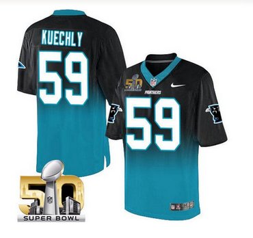 Nike Carolina Panthers #59 Luke Kuechly BlackBlue Super Bowl 50 Men's Stitched NFL Elite Fadeaway Fashion Jersey Nike Carolina Panthers #59 Luke Kuechly BlackBlue Super Bowl 50 Men's Stitched NFL Elite Fadeaway Fashion Jersey
