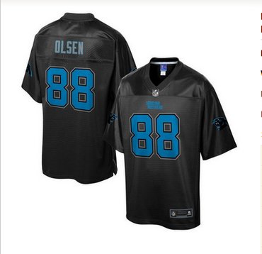 Nike Carolina Panthers #88 Greg Olsen Black Men's NFL Pro Line Black Reverse Fashion Game Jersey