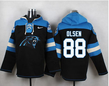 Nike Carolina Panthers #88 Greg Olsen Black Player Pullover NFL Hoodie Nike Carolina Panthers #88 Greg Olsen Black Player Pullover NFL Hoodie