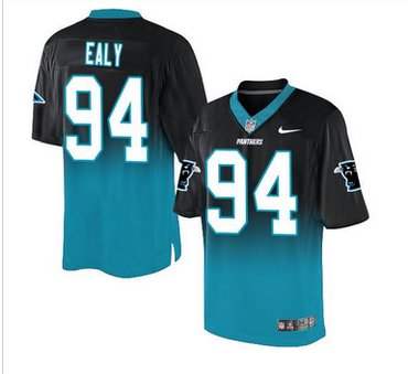 Nike Carolina Panthers #94 Kony Ealy BlackBlue Men's Stitched NFL Elite Fadeaway Fashion Jersey