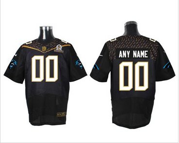Nike Carolina Panthers Customized Black 2016 Pro Bowl Men's Stitched NFL Elite Jersey