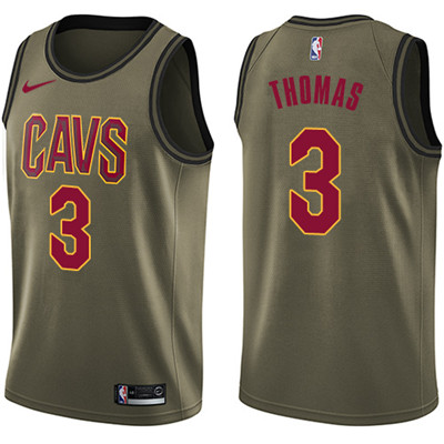Nike Cavaliers #3 Isaiah Thomas Green Salute to Service Youth NBA Swingman Jersey
