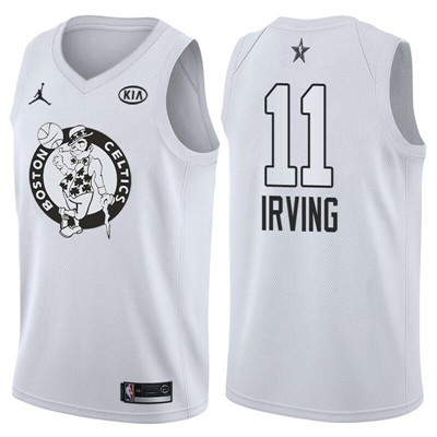 Nike Celtics #11 Kyrie Irving Jordan Brand White 2018 All-Star Game Swingman Jersey