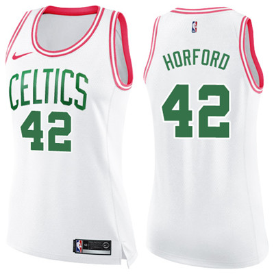 Nike Celtics #42 Al Horford White Pink Women's NBA Swingman Fashion Jersey