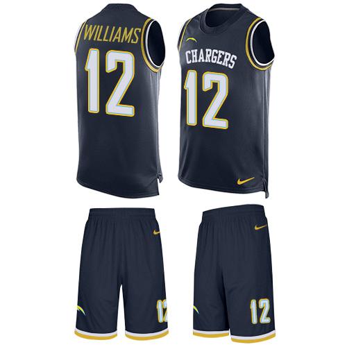 Nike Chargers #12 Mike Williams Navy Blue Team Color Men's Stitched NFL Limited Tank Top Suit Jersey