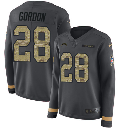 Nike Chargers #28 Melvin Gordon Anthracite Salute to Service