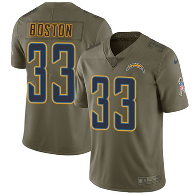 Nike Chargers #33 Tre Boston Olive Youth Stitched NFL Limited 2017 Salute to Service Jersey