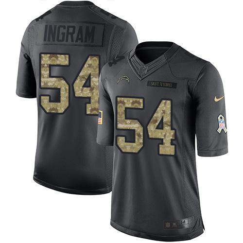 Nike Chargers #54 Melvin Ingram Black Men's Stitched NFL Limited 2016 Salute to Service Jersey Nike Chargers #54 Melvin Ingram Black Men's Stitched NFL Limited 2016 Salute to Service Jersey