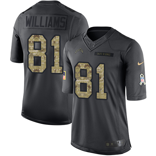 Nike Chargers #81 Mike Williams Black Men's Stitched NFL Limited 2016 Salute to Service Jersey Nike Chargers #81 Mike Williams Black Men's Stitched NFL Limited 2016 Salute to Service Jersey
