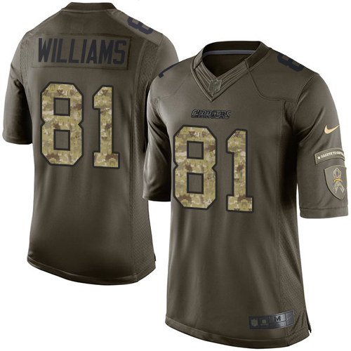 Nike Chargers #81 Mike Williams Green Men's Stitched NFL Limited Salute to Service Jersey Nike Chargers #81 Mike Williams Green Men's Stitched NFL Limited Salute to Service Jersey