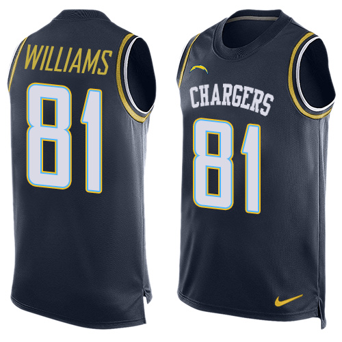 Nike Chargers #81 Mike Williams Navy Blue Team Color Men's Stitched NFL Limited Tank Top Jersey Nike Chargers #81 Mike Williams Navy Blue Team Color Men's Stitched NFL Limited Tank Top Jersey