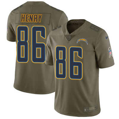 Nike Chargers #86 Hunter Henry Olive Youth Stitched NFL Limited 2017 Salute to Service Jersey