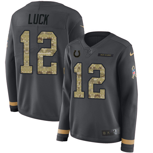 Nike Colts #12 Andrew Luck Anthracite Salute to Service