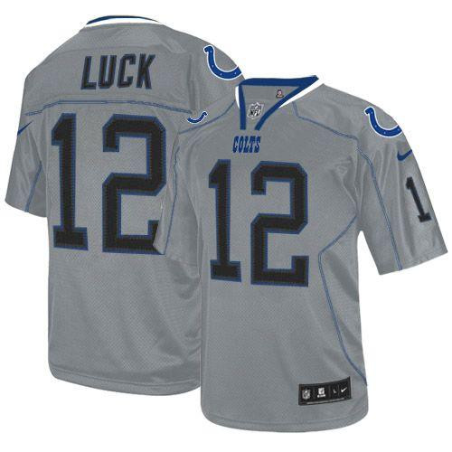 Nike Colts #12 Andrew Luck Lights Out Grey Youth Stitched NFL Elite Jersey