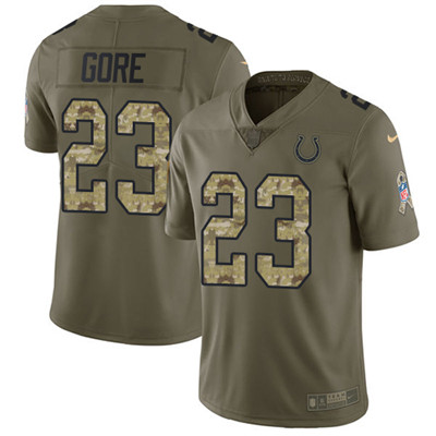 Nike Colts #23 Frank Gore Olive Camo Youth Stitched NFL Limited 2017 Salute to Service Jersey Nike Colts #23 Frank Gore Olive Camo Youth Stitched NFL Limited 2017 Salute to Service Jersey