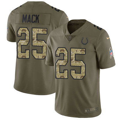 Nike Colts #25 Marlon Mack Olive Camo Youth Stitched NFL Limited 2017 Salute to Service Jersey
