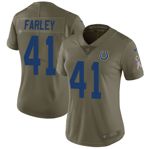 Nike Colts #41 Matthias Farley Olive Women's Stitched NFL Limited 2017 Salute to Service Jersey Nike Colts #41 Matthias Farley Olive Women's Stitched NFL Limited 2017 Salute to Service Jersey