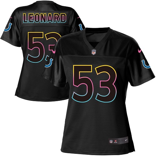 Nike Colts #53 Darius Leonard Black Women's NFL Fashion Game Jersey Nike Colts #53 Darius Leonard Black Women's NFL Fashion Game Jersey